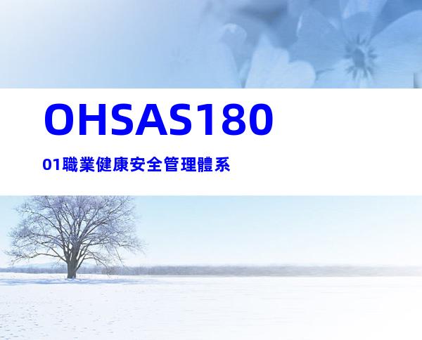 OHSAS18001職業健康安全管理體系