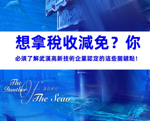 想拿稅收減免？你必須了解武漢高新技術企業認定的這些關鍵點！